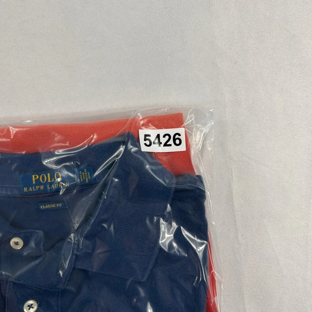 Polo Ralph‎ Lauren Polo Shirt Red White Blue Ombre Dip Dye Mens Large